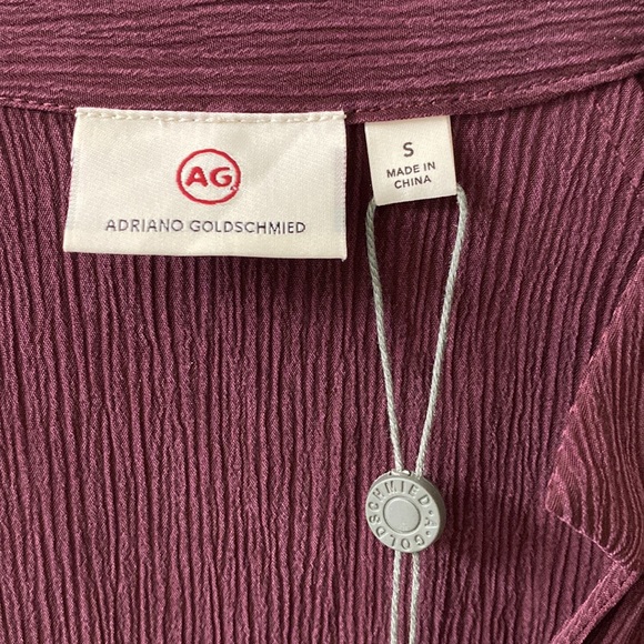 Adriano Goldschmied v neck oversized blouse long sleeve tie cuffs NWT Medium - Picture 4 of 4